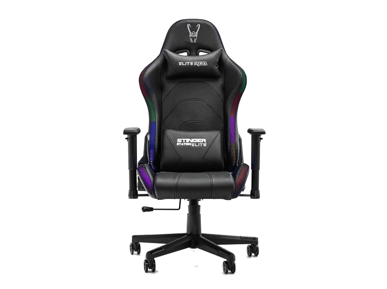 Silla gaming -  Woxter, Reposabrazos 2D, LED, Hasta 150 kg, Azul/Negro