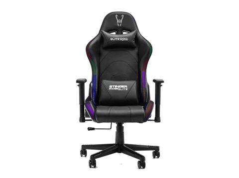 Silla gaming -  Woxter, Reposabrazos 2D, LED, Hasta 150 kg, Azul/Negro