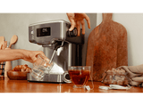 Cafetera express - Cecotec Power Espresso 20 Barista Compact, 20 bar, 1465 W, 1.8 l, 2 tazas, Pantalla digital, Compacta, Silver