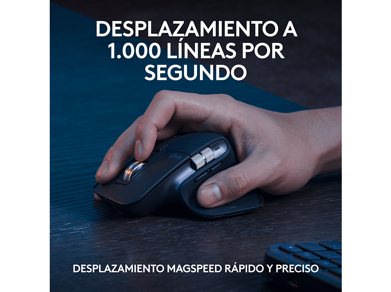 Pack Teclado + Ratón - Logitech Combo MX KEYS S, Inalámbrico, Bluetooth, Iluminación personalizable, Windows/Mac, USB C, Negro