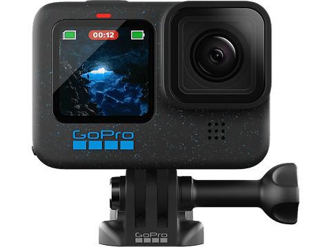 Cámara deportiva - GoPro Hero 12, HyperSmooth, 27 megapixels, 5.3K, HDR, Sumergible hasta 10m, Cámara lenta, Negro