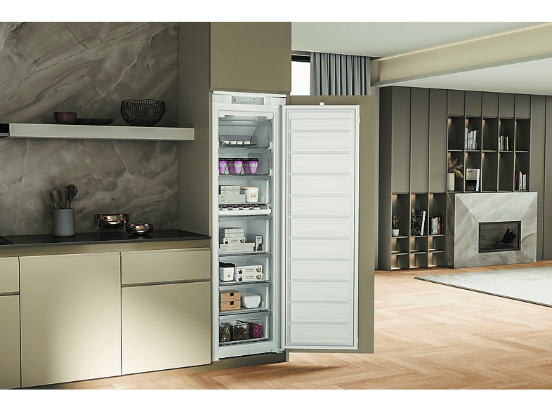 Congelador integrable - Whirlpool WHSD18F073C1, 209 l, No Frost, 177.1 cm, 6th Sense, Blanco