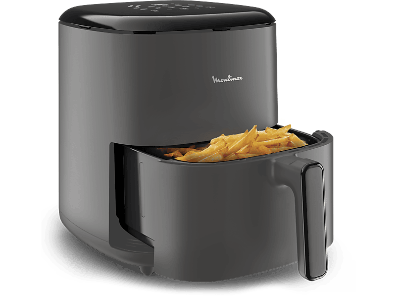 Freidora de aire - Moulinex Easy Fry Max 5L EZ245H,1500 W, 200 °C, 10 Programas, Tecnología Extra-Crisp, Temporizador, Panel Táctil LCD, Gris