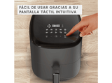 Freidora de aire - Moulinex Easy Fry Max 5L EZ245H,1500 W, 200 °C, 10 Programas, Tecnología Extra-Crisp, Temporizador, Panel Táctil LCD, Gris