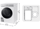 Lavadora carga frontal - Samsung WW11DB8B95GHU3, 11 kg, 1400 rpm, AI EcoBubble™, Función WiFi con SmartThings, Blanco