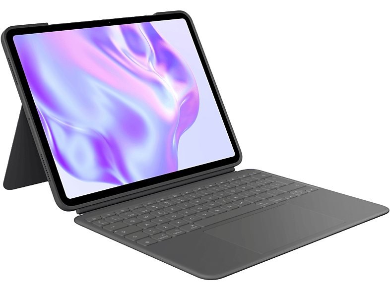 Funda con teclado - Logitech Combo Touch iPad Pro 13 inch, Retroiluminación, Accesos directos, Teclado extraíble, 4 modos de uso, Trackpad, Negro