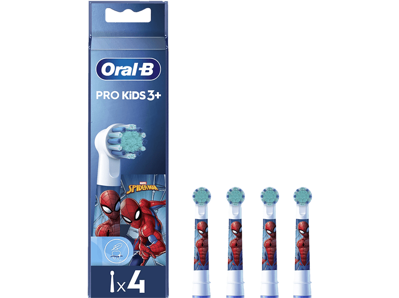 Recambio para cepillo dental - Oral-B Kids, Cabezales De Recambio De Spider-Man, Pack de 4 Unidades