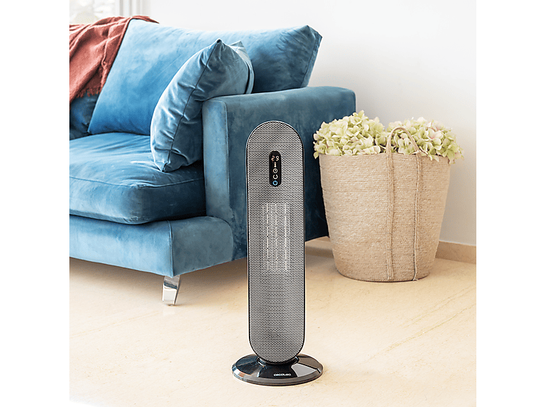 Calefactor - Cecotec Calefactor cerámico ReadyWarm 2050 Max Ceramic Rotate Smart, Cerámico, 20 m², Oscila 60º, 3 modos, Panel digital, Mando, Negro