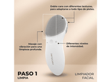 Limpiador facial - Cecotec FaceCare SkinRoutine, Dispositivo antiojeras, Masajeador facial, Kit de diadema y muñequeras, Limpiador facial, White