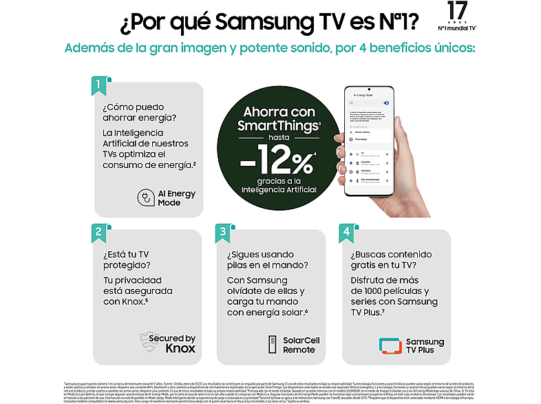 TV LED 65 - Samsung TU65CU7175UXXC, UHD 4K, Smart TV, PurColor, Object Tracking Sound Lite, Adaptive Sound, Motion Xcelerator, Negro