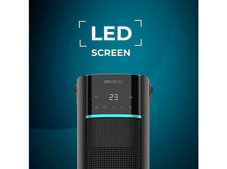 Calefactor - Cecotec ReadyWarm 2070 Max Ceramic Rotate Smart, 2000 W, 3 modos, 20 m², Oscilante, Termostato, Temporizador, Mando a distancia, Black