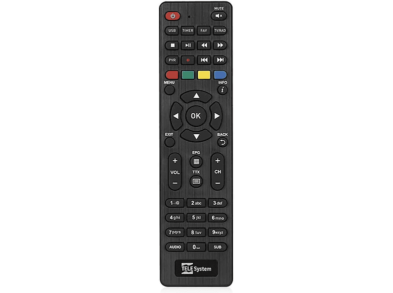 Sintonizador TDT - Tele System TS4020, DVB-T2/S2, HEVC, HD, HDR10, HLG con pantalla, Negro