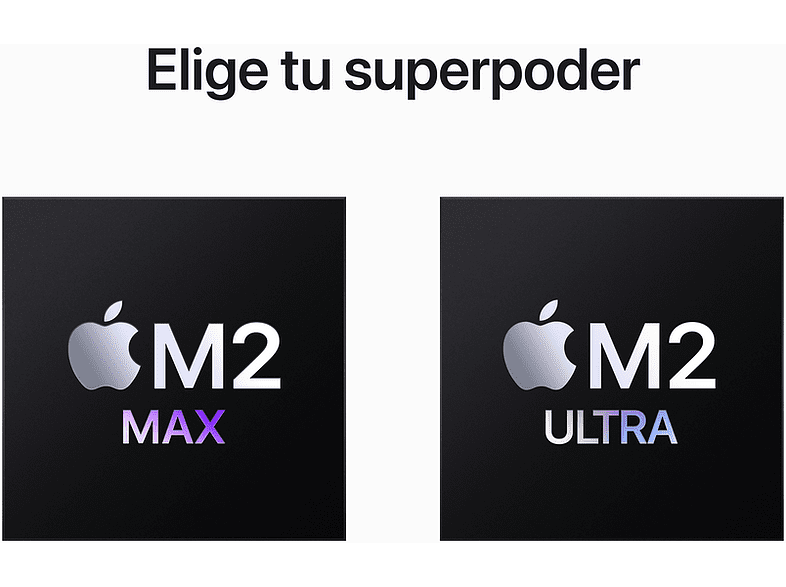 APPLE Mac Studio, Chip M2 Max, 512GB, CPU 12 núcleos, GPU de 30 núcleos y Neural Engine de 16 núcleos, Gris