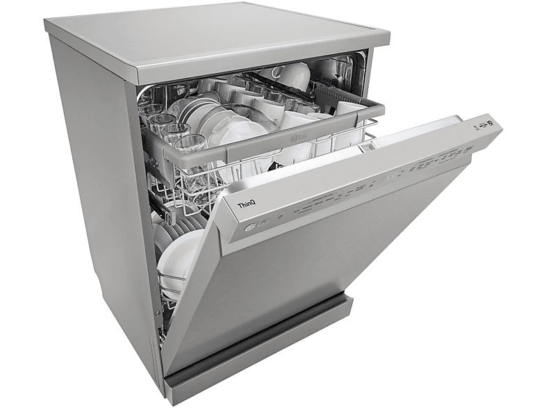 Lavavajillas - LG DF242FPS, Independiente, 14 programas, Lavado a vapor, 60 cm, Inox antihuellas