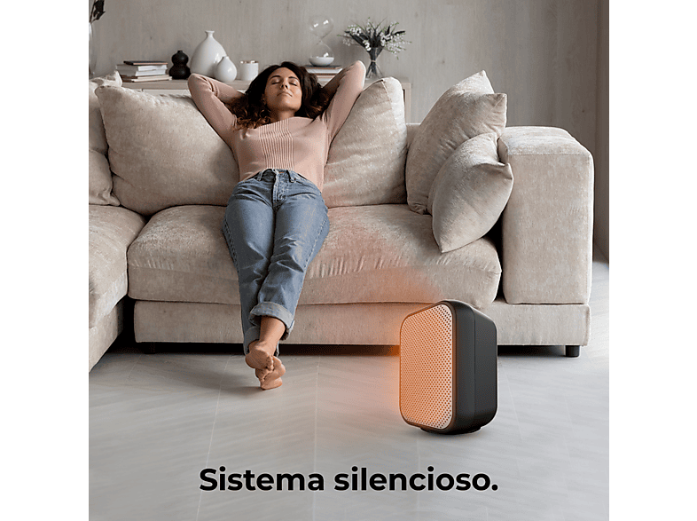 Calefactor - Cecotec ReadyWarm 1500 Max Ceramic Black, 1500 W, 3 modos, 15 m², Termostato regulable, Ligero, Black