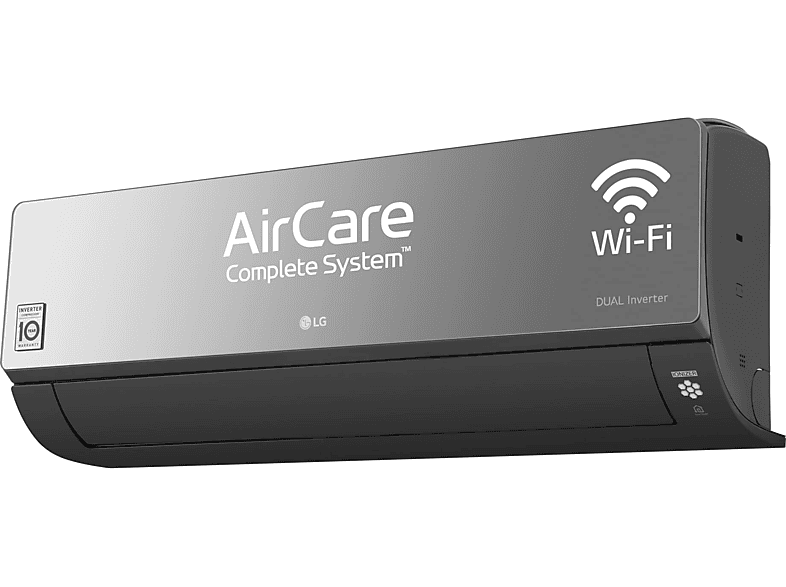 Aire acondicionado - LG MIRROR09UVN, Split 1x1, 2268 fg/h, WiFi, Inverter, Bomba de calor, Negro
