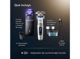 Afeitadora - Philips i9000 Prestige Ultra XP9404/46, Afeitado en seco/mojado con tecnología SkinIQ Pro, Sensor IA de presión y control, App smartphone