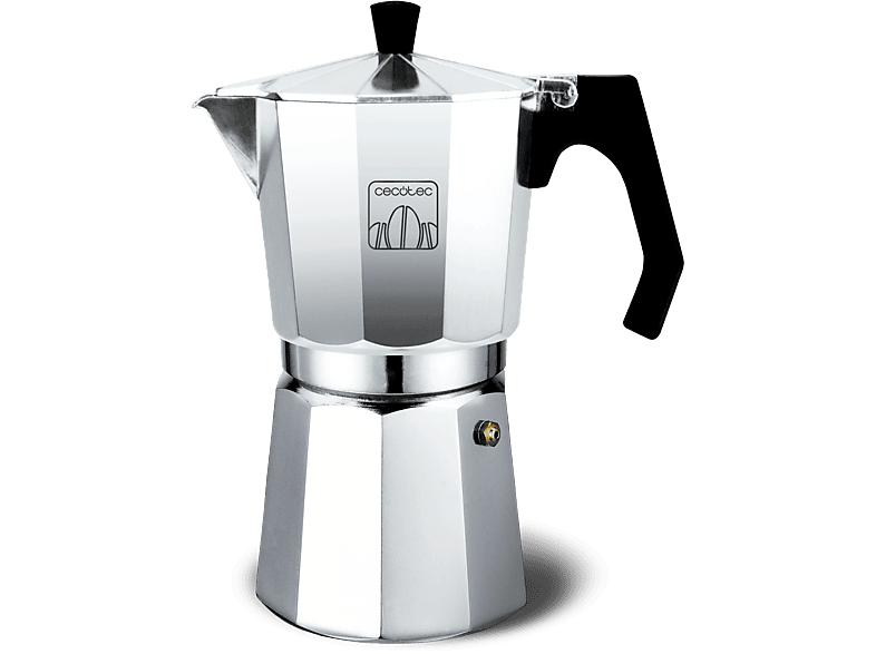 Cafetera tradicional - Cecotec Mokclassic 300 Shiny, 3 tazas, 150 ml, Aluminio fundido, Shiny