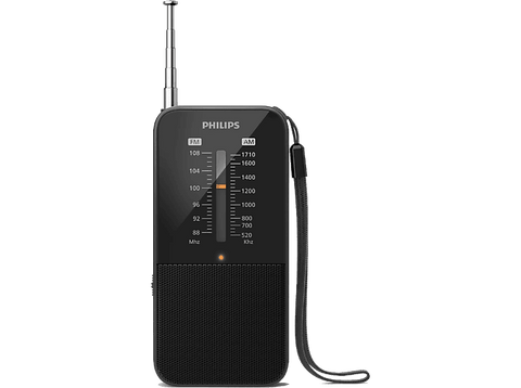 Radio portátil - Philips TAR1509/00, 0.1 W, Pilas AAA, Colgante, FM/AM, Negro