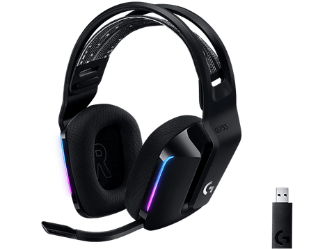 Auriculares Gaming - Logitech G733, Inalámbricos, Negro