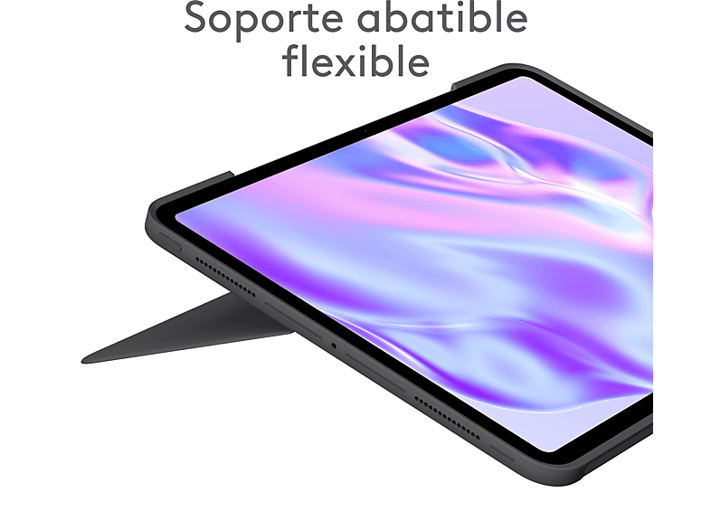 Funda con teclado - Logitech Combo Touch iPad Pro 13 inch, Retroiluminación, Accesos directos, Teclado extraíble, 4 modos de uso, Trackpad, Negro