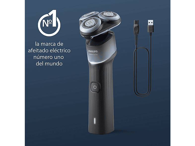 Afeitadora - Philips X5006/00, Autonomía de 50 min, Carga rápida, Lavable, Afeitado en seco/húmedo, Tecnología SkinGlide, Anticorrosión, Negro