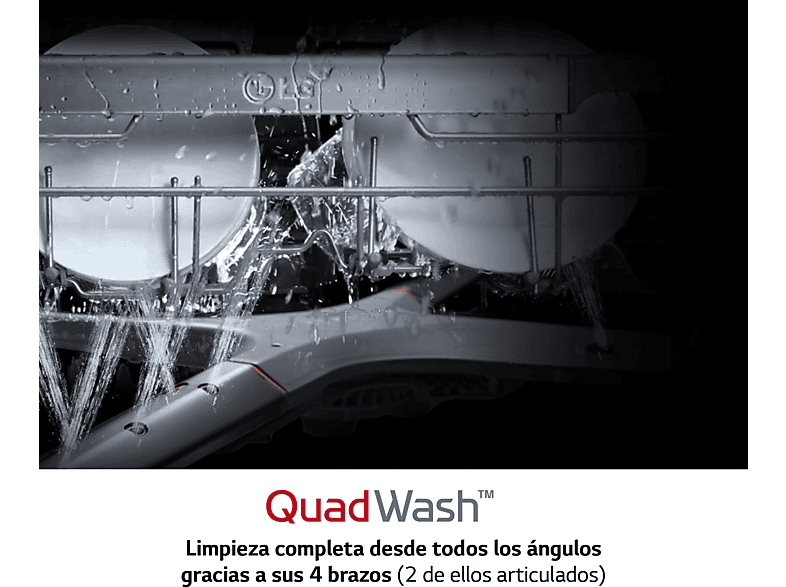 Lavavajillas - LG DF242FPS, Independiente, 14 programas, Lavado a vapor, 60 cm, Inox antihuellas