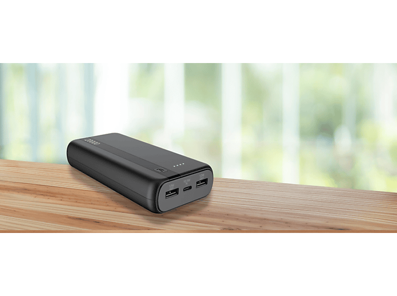 Powerbank - CellularLine PBENTRY20000K, 20000 mAh, USB tipo A y C, Negro