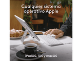 Teclado para tablet - Logitech Keys to Go 2 para iPad, Bluetooth, Accesos directos, Multidispositivo, Smart Actions, iPad, iPhone y Macbook, Blanco