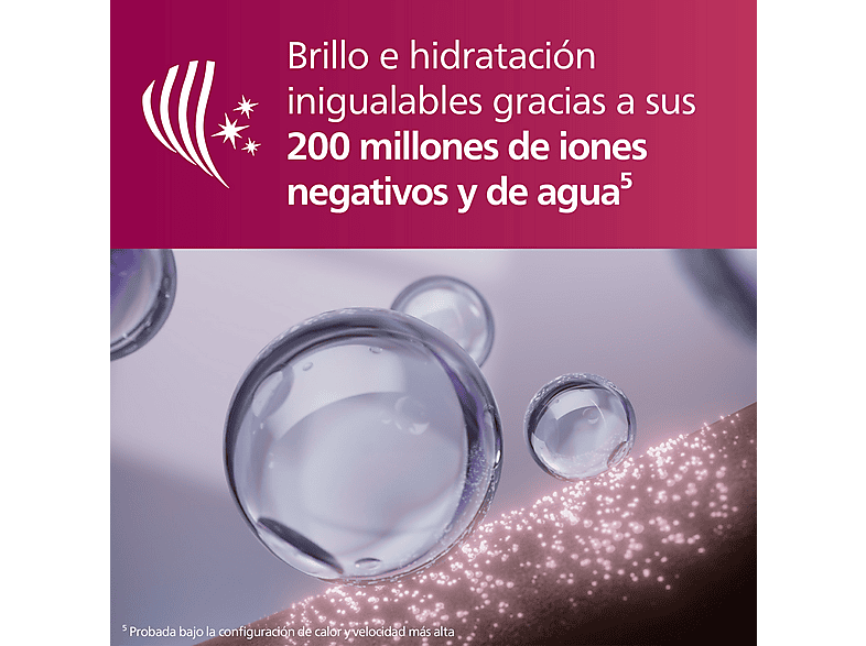 Secador - Philips SERIE 8000 BHD839/10, 1400 W, 7 Niveles de calor, 3 Velocidades, Difusor incluido, Azul Adriático