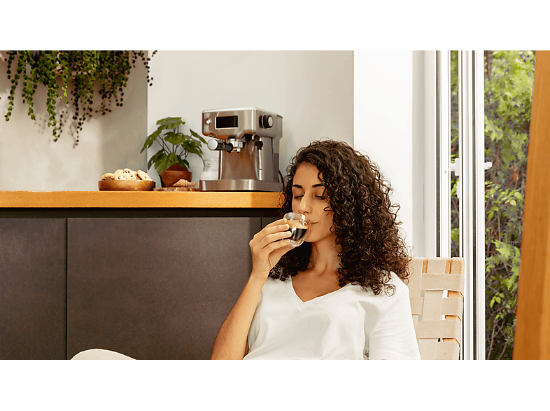 Cafetera express - Cecotec Power Espresso 20 Barista Compact, 20 bar, 1465 W, 1.8 l, 2 tazas, Pantalla digital, Compacta, Silver