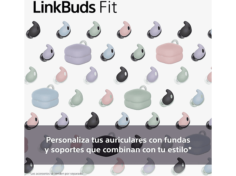 Auriculares True Wireless - Sony LinkBuds Fit, Cancelación de ruido (Noise Cancelling), Bluetooth, HiRes, 21 horas, iOS y Android, Google, IPX4,Morado
