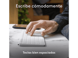 Teclado para tablet - Logitech Keys to Go 2 para iPad, Bluetooth, Accesos directos, Multidispositivo, Smart Actions, iPad, iPhone y Macbook, Blanco