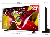 TV OLED 42 - LG OLED42C45LA, OLED 4K, Procesador Inteligente 4K α9 Gen7, Smart TV, DVB-T2 (H.265), Negro