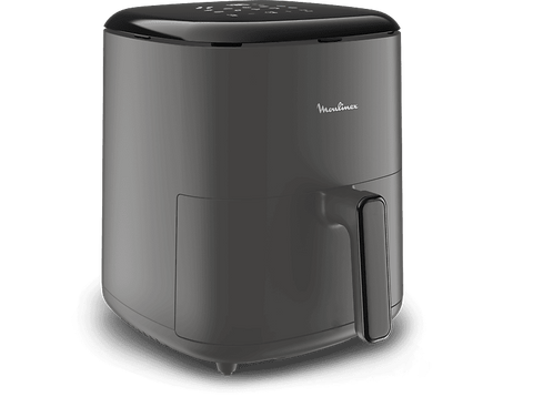 Freidora de aire - Moulinex Easy Fry Max 5L EZ245H,1500 W, 200 °C, 10 Programas, Tecnología Extra-Crisp, Temporizador, Panel Táctil LCD, Gris