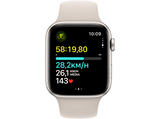 APPLE Watch SE (2023), GPS+CELL, 44 mm, Caja de aluminio blanco estrella, Vidrio delantero Ion-X, Talla M/L, Correa deportiva blanco estrella