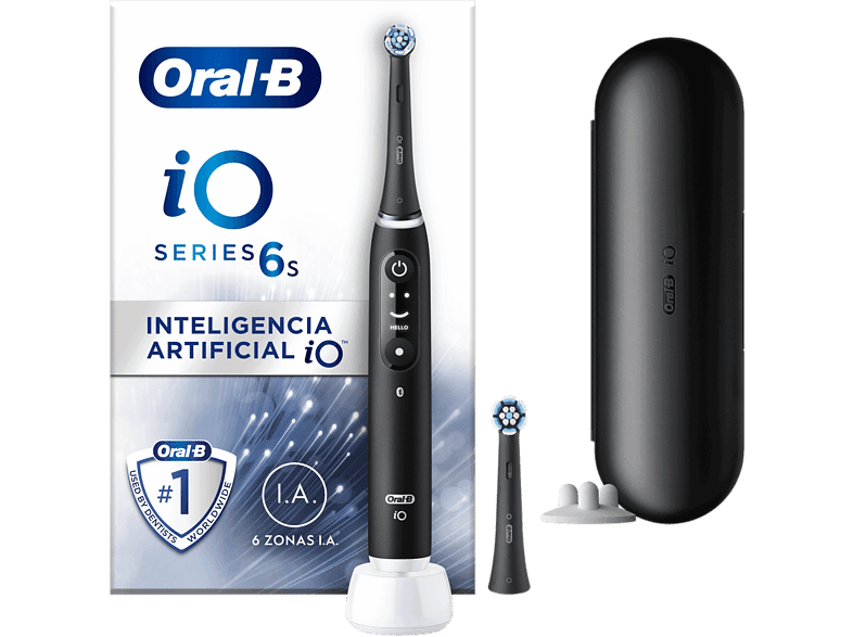 Cepillo eléctrico - Oral-B iO 6S, 5 modos, Pantalla interactiva, Sensor de presión, Negro