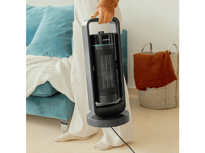 Calefactor - Cecotec ReadyWarm 2000 Max Ceramic Rotate Design, 2000W, 3 modos de funcionamiento, Oscilación, Termostato regulable, Black