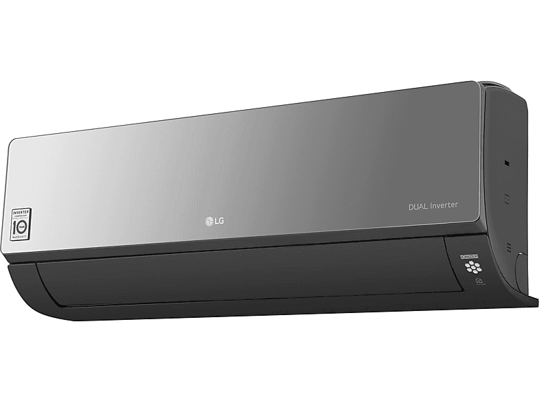 Aire acondicionado - LG MIRROR09UVN, Split 1x1, 2268 fg/h, WiFi, Inverter, Bomba de calor, Negro
