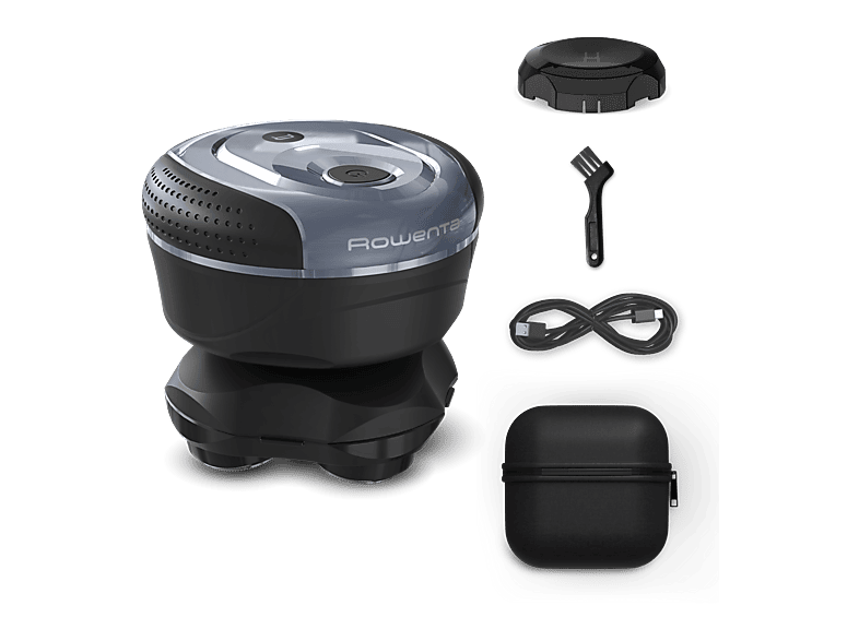 Afeitadora  Rowenta Barber Experience, Afeitadora de cabeza, 5 cabezales, Autonomía 80 min, Wet & Dry, Ergonómico, Cuchillas flexibles, Neceser, Negro