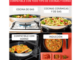 Set de sartenes - Tefal Ingenio Emotion 8973S45, 22 y 26 cm, Mango Extraíble, Revestimiento Titanio Antiadherente, Tecnol. Thermo-Signal™, Acero Inox