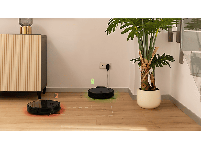 Robot friegasuelos - Cecotec Conga 2299 Inertial X-Treme, 3en1, 2100 Pa, 320ml, 160 min, 6 modos, Alfombra, Incluye base de carga, Wi-Fi, Alexa, Negro