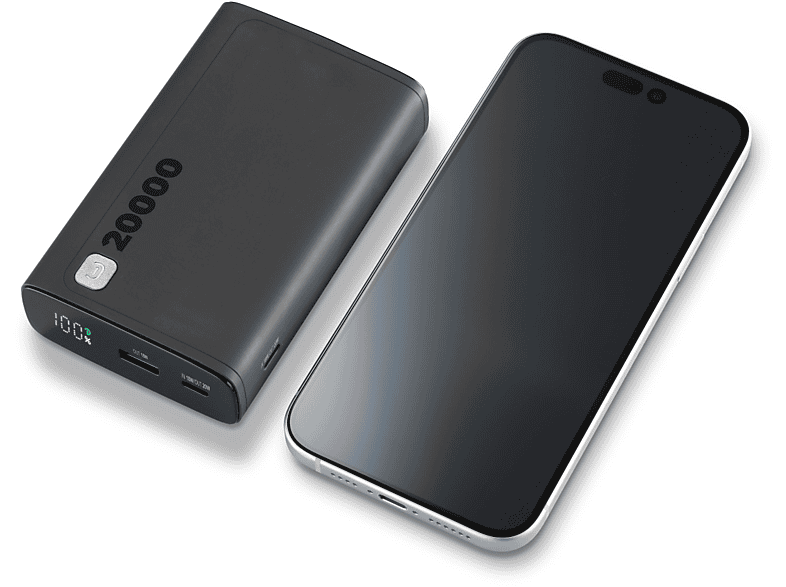 Powerbank - CelularLine PBDISPL01PD20000K, 20000 mAh, Negro
