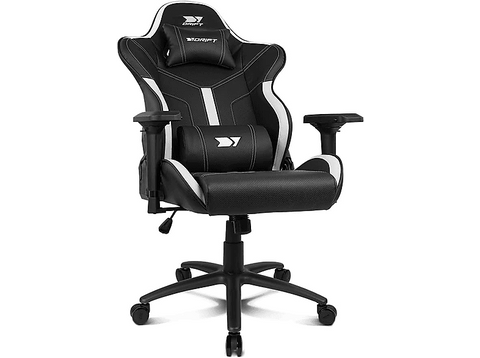 Silla gaming - Drift DR350, Polipiel, Reposabrazos 4D, Ruedas silenciosas, Inclinación, Blanco