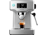 Cafetera express - Cecotec Power Espresso 20 Barista Compact, 20 bar, 1465 W, 1.8 l, 2 tazas, Pantalla digital, Compacta, Silver