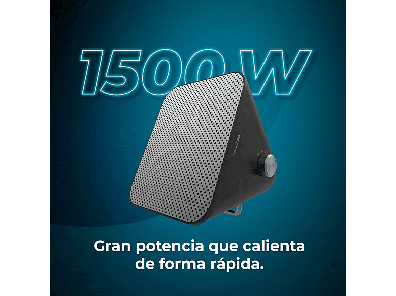 Calefactor - Cecotec ReadyWarm 1500 Max Ceramic Design Black, 1500 W, 3 modos, 15 m², Termostato regulable, Ligero, Black