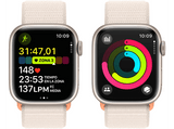 Apple Watch Series 9 (2023), GPS+CELL, 41 mm, Gesto de doble toque, Caja de aluminio blanco estrella, Correa Sport Loop blanco estrella