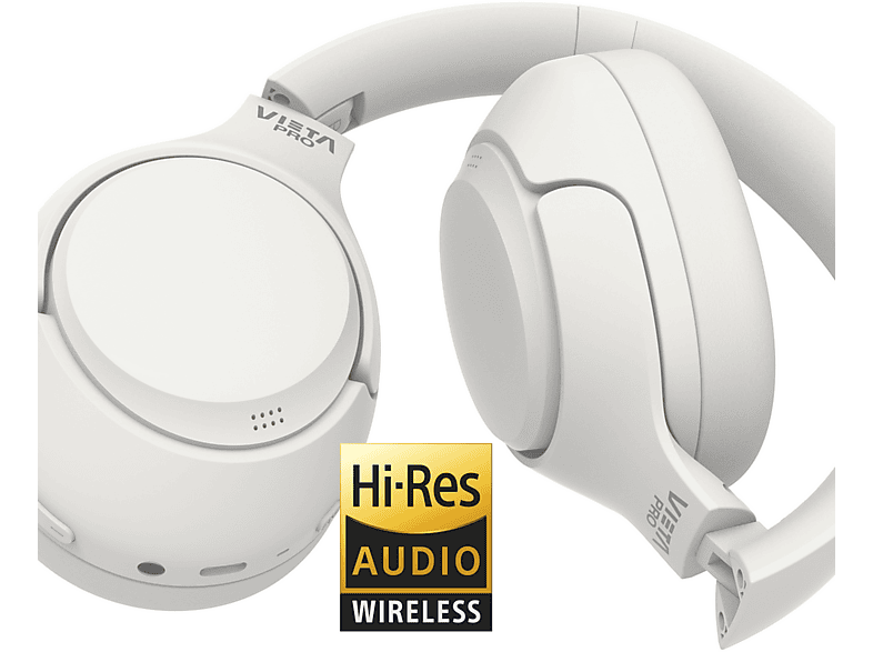 Auriculares inalámbricos - Vieta Pro Calm 2, Circumaurales, Bluetooth, Cancelación de Ruido, 60h Autonomía, Blanco