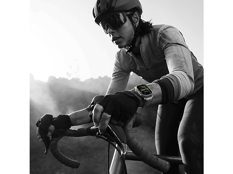 Apple Watch Ultra 2 (2023), GPS + Cellular, 49 mm, Caja de titanio, Gesto doble toque, Correa Ocean Band de color Azul