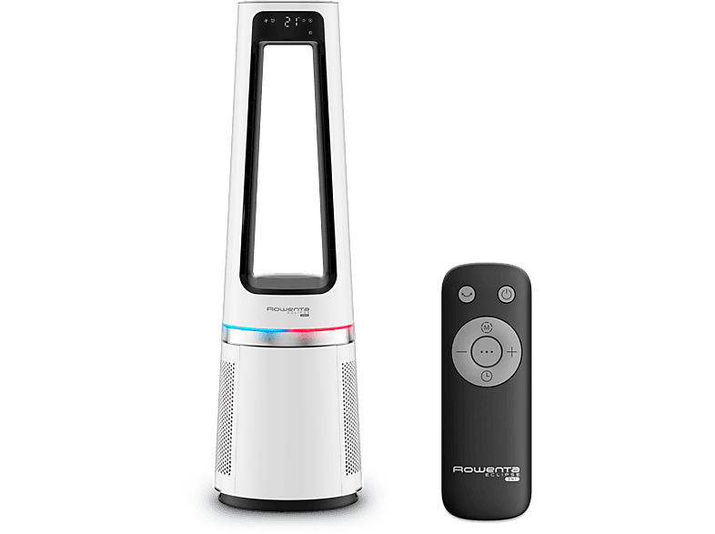 Purificador de aire - Rowenta Eclipse QU5060F, Ventilador y calefactor, 3 en 1, 2000W, 12 Velocidades, 8 m, 31 dB,  Modo día/noche, Silencioso, Blanco